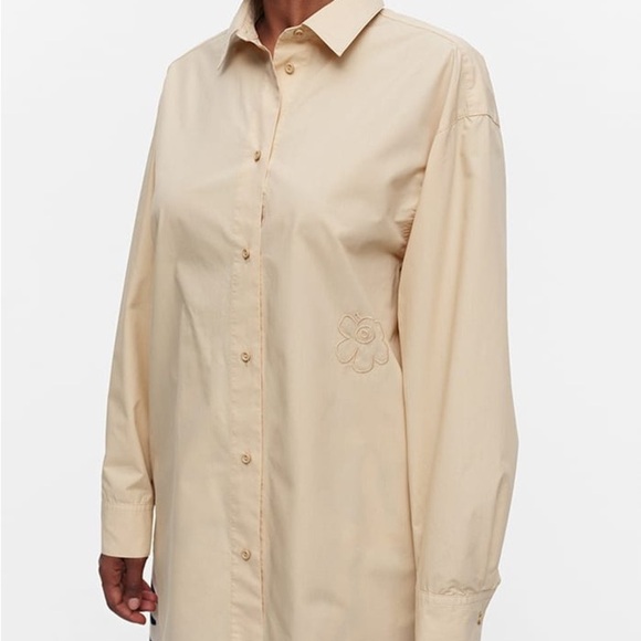 Marimekko Griste Solid Shirt Jacket with Poppy Emblem EU 42 - Picture 8 of 8